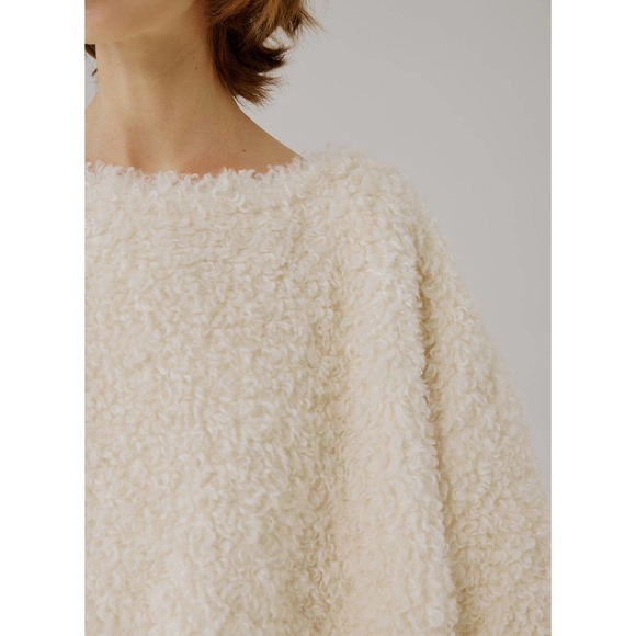 NAP Loungewear Teddy Fleece Cream fuzzy Midi Dress NWT size small loose fit - Picture 4 of 9